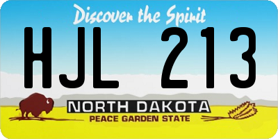 ND license plate HJL213