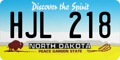 ND license plate HJL218