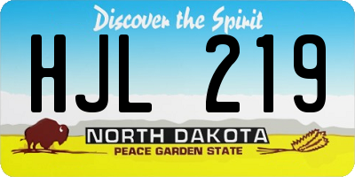 ND license plate HJL219