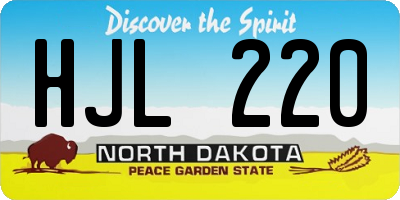 ND license plate HJL220