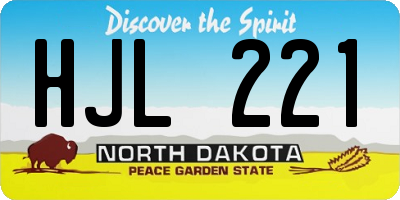 ND license plate HJL221