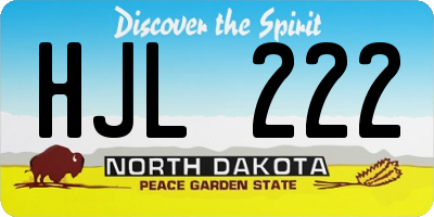 ND license plate HJL222