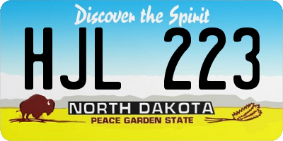 ND license plate HJL223