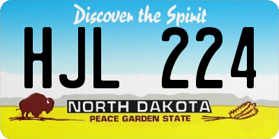 ND license plate HJL224