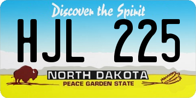 ND license plate HJL225