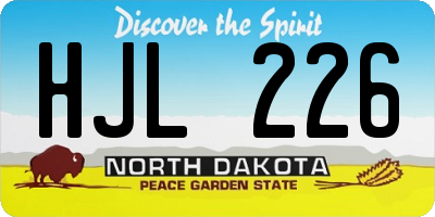 ND license plate HJL226