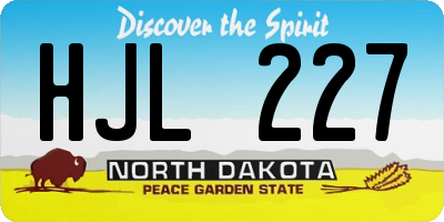 ND license plate HJL227