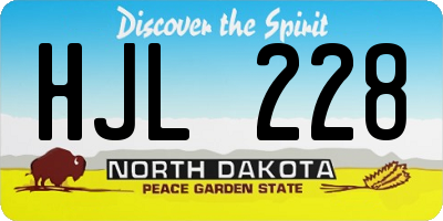 ND license plate HJL228