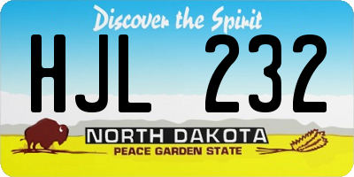 ND license plate HJL232