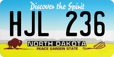 ND license plate HJL236