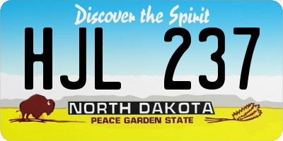 ND license plate HJL237