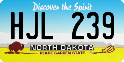 ND license plate HJL239