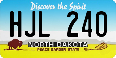 ND license plate HJL240