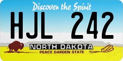 ND license plate HJL242