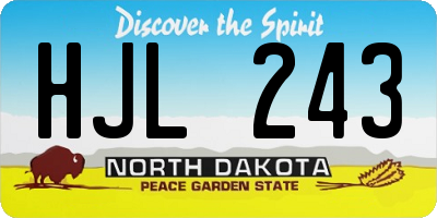 ND license plate HJL243