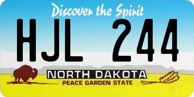 ND license plate HJL244