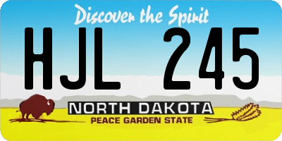 ND license plate HJL245