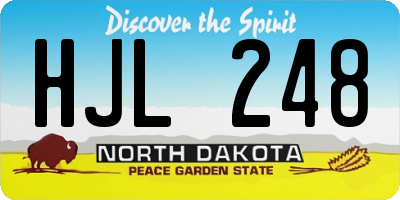 ND license plate HJL248