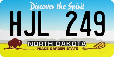 ND license plate HJL249