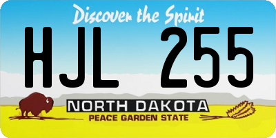 ND license plate HJL255