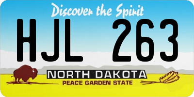ND license plate HJL263
