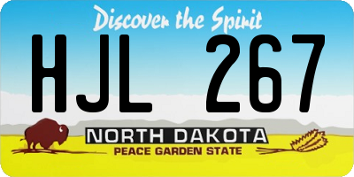 ND license plate HJL267