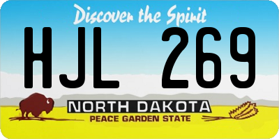 ND license plate HJL269