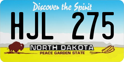 ND license plate HJL275