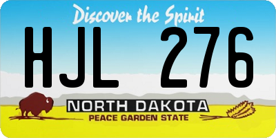 ND license plate HJL276