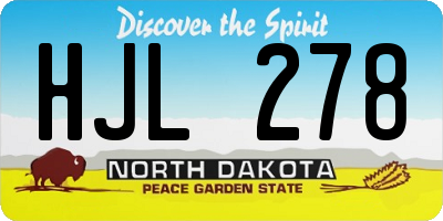 ND license plate HJL278