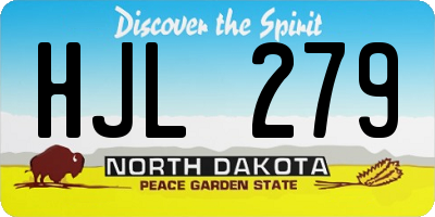 ND license plate HJL279