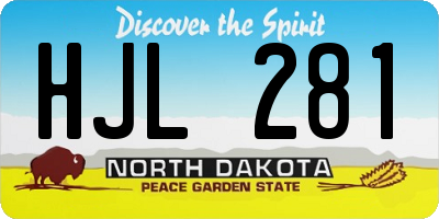 ND license plate HJL281