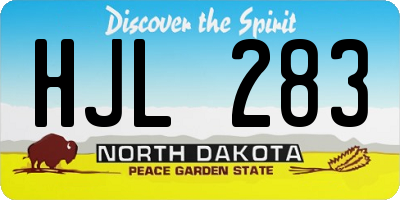 ND license plate HJL283