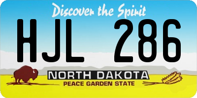 ND license plate HJL286