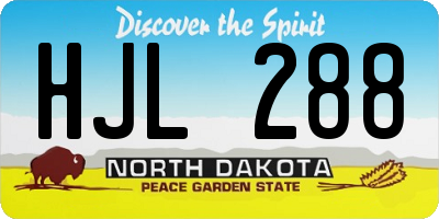 ND license plate HJL288