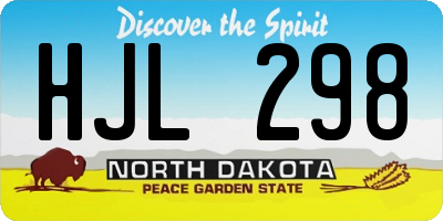 ND license plate HJL298