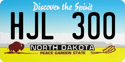 ND license plate HJL300
