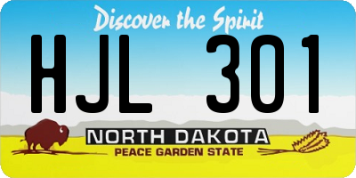 ND license plate HJL301
