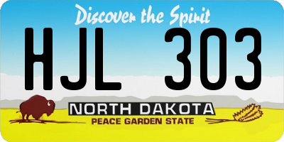 ND license plate HJL303