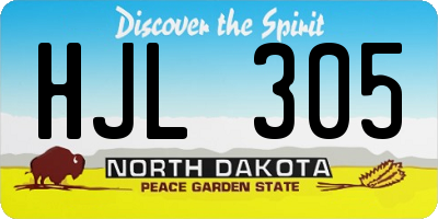 ND license plate HJL305