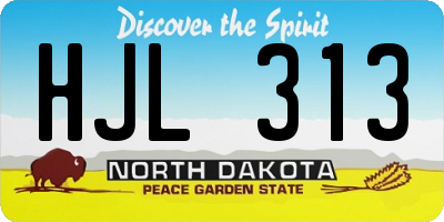 ND license plate HJL313