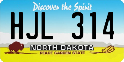ND license plate HJL314