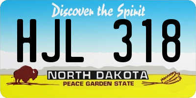ND license plate HJL318