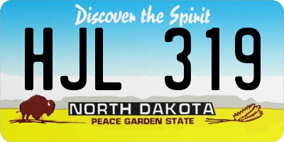 ND license plate HJL319