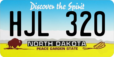 ND license plate HJL320
