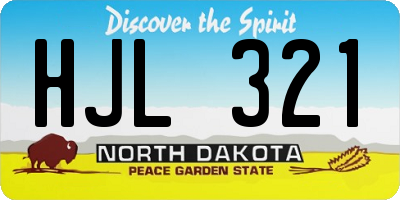 ND license plate HJL321