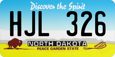 ND license plate HJL326