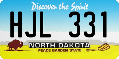 ND license plate HJL331