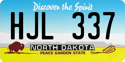 ND license plate HJL337