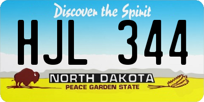 ND license plate HJL344
